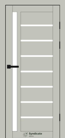Двері Syndicat Doors PVC 101 Емалія Гріджо сатинове скло